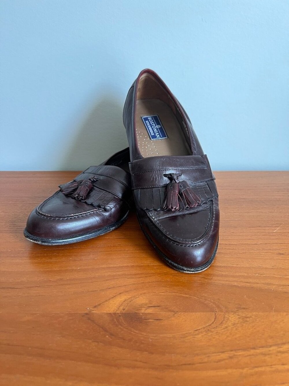 Vintage Bostonian Stockbridge Burgundy Leather Tassel Loafers Women's 7M